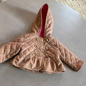 GAP Quilted Brown Kids Jacket with Hood 12-18m